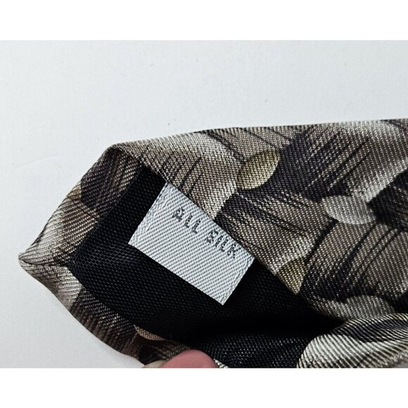 Pierre Cardin Mens Woven Patterned Silk Tie Brown Beige Vintage Necktie - Picture 6 of 8